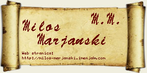 Miloš Marjanski vizit kartica
